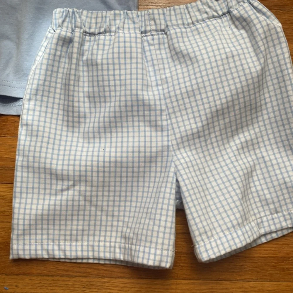 Beaufort Bonnet Company blue polo and plaid pull on shorts 6 - Picture 2 of 6